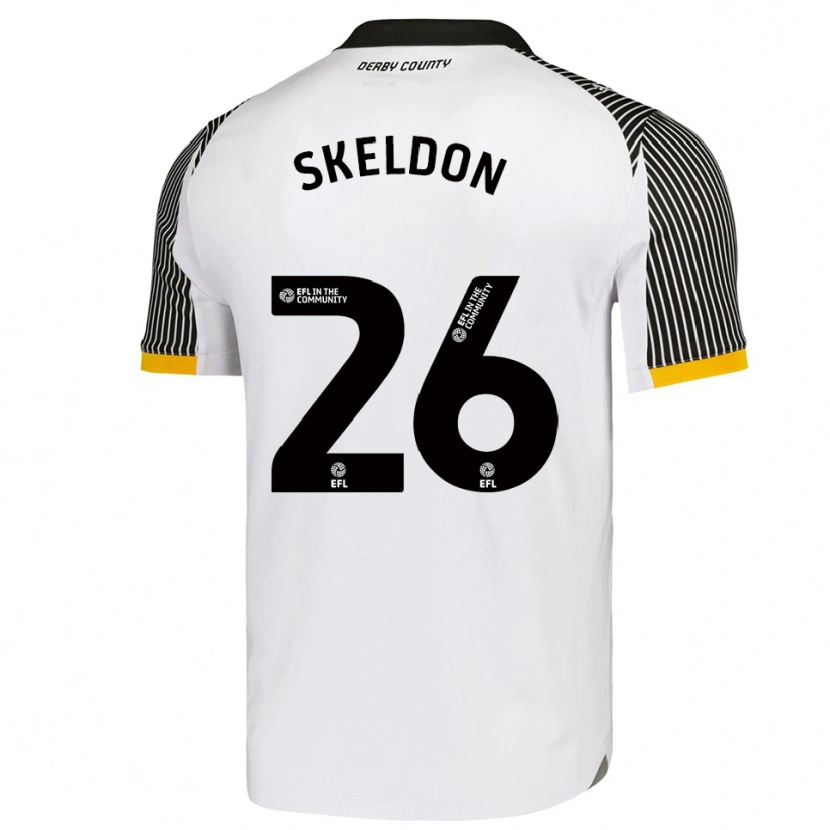 Danxen Hombre Camiseta Lily Skeldon #26 Blanco Negro 1ª Equipación 2025/26 La Camisa México