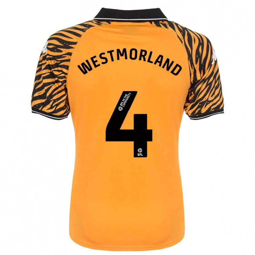 Danxen Hombre Camiseta Emma Westmorland #4 Naranja Negro 1ª Equipación 2025/26 La Camisa México