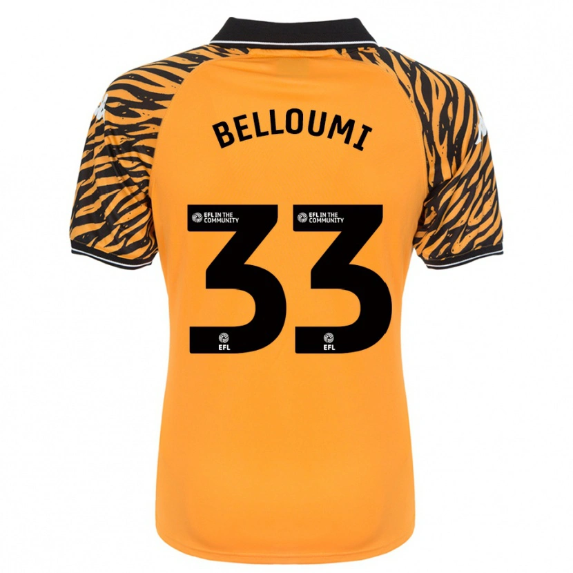 Danxen Hombre Camiseta Mohamed Belloumi #33 Naranja Negro 1ª Equipación 2025/26 La Camisa México