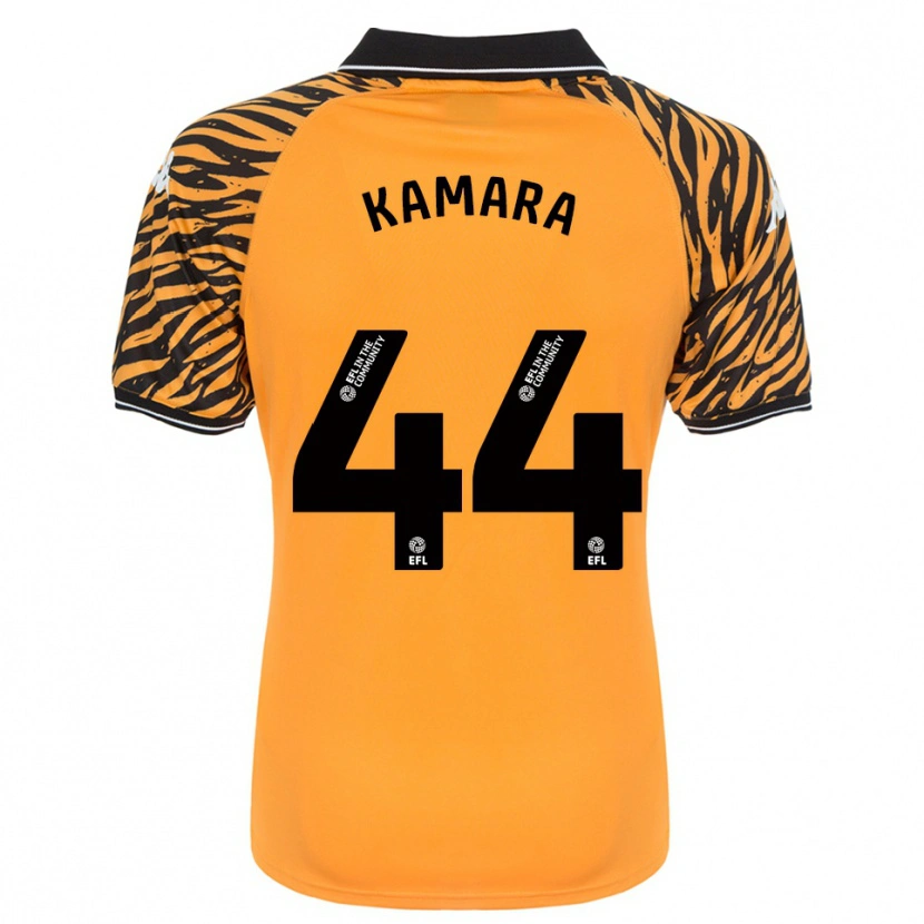 Danxen Hombre Camiseta Abu Kamara #44 Naranja Negro 1ª Equipación 2025/26 La Camisa México