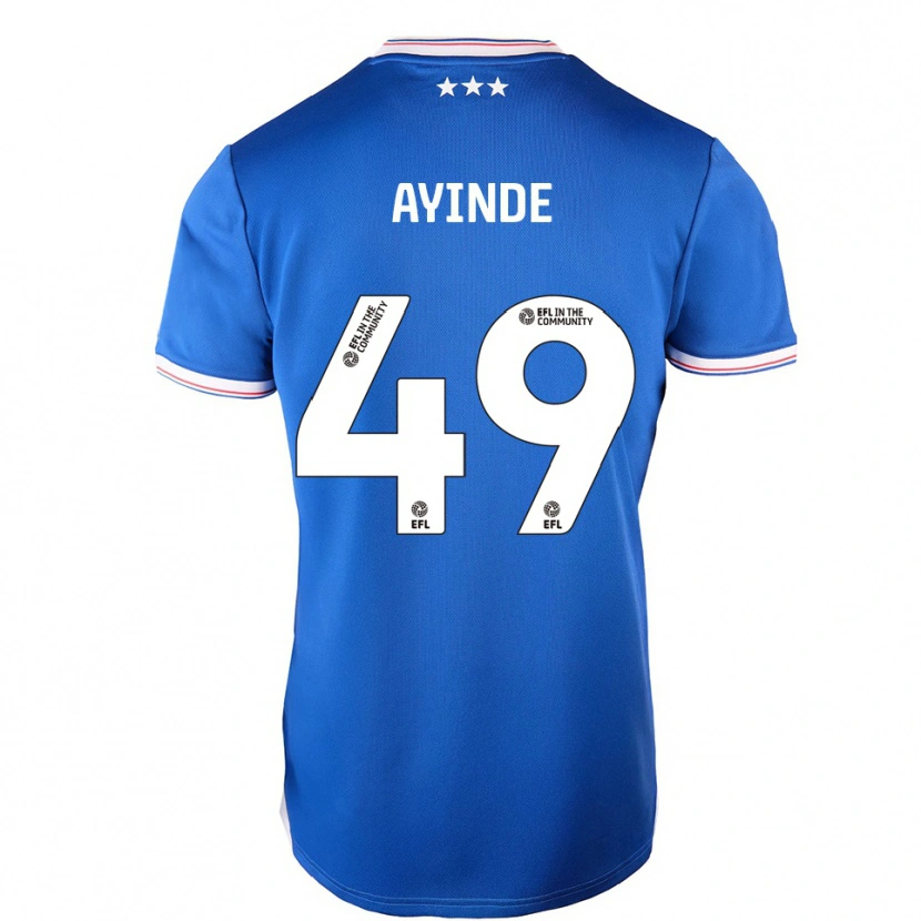 Danxen Hombre Camiseta Leon Ayinde #49 Azul Blanco 1ª Equipación 2025/26 La Camisa México