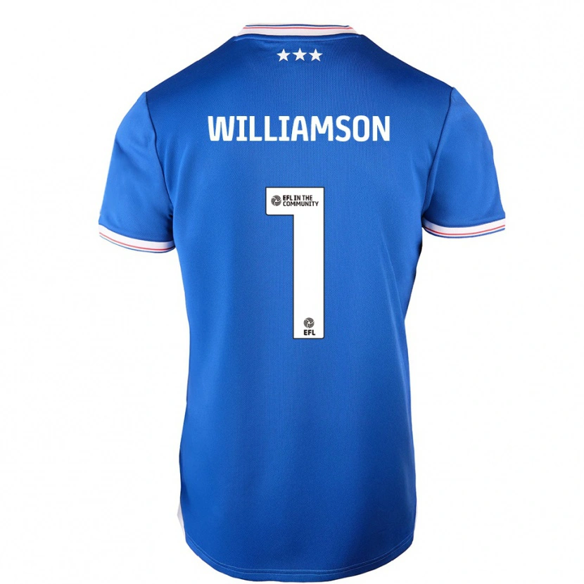 Danxen Hombre Camiseta Woody Williamson #1 Azul Blanco 1ª Equipación 2025/26 La Camisa México