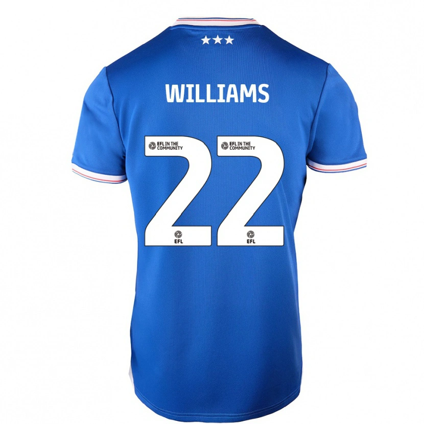 Danxen Hombre Camiseta Evie Williams #22 Azul Blanco 1ª Equipación 2025/26 La Camisa México
