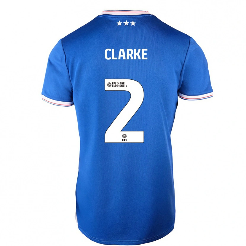 Danxen Hombre Camiseta Harry Clarke #2 Azul Blanco 1ª Equipación 2025/26 La Camisa México