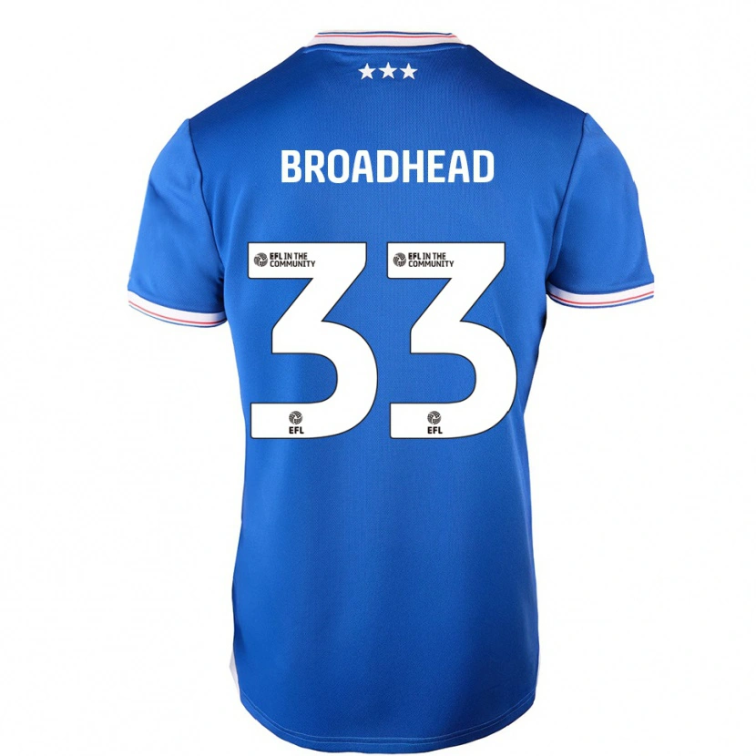 Danxen Hombre Camiseta Nathan Broadhead #33 Azul Blanco 1ª Equipación 2025/26 La Camisa México