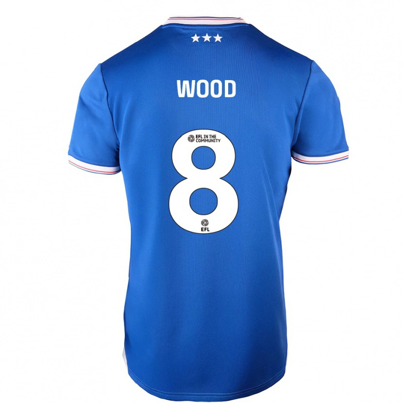 Danxen Hombre Camiseta Charlie Wood #8 Azul Blanco 1ª Equipación 2025/26 La Camisa México