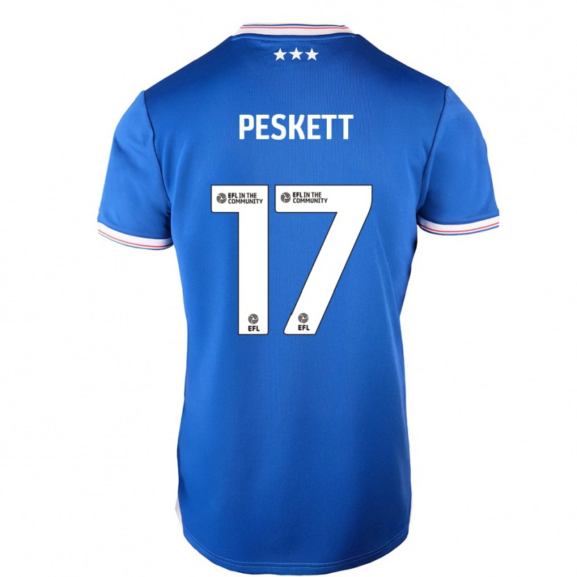 Danxen Hombre Camiseta Sophie Peskett #17 Azul Blanco 1ª Equipación 2025/26 La Camisa México