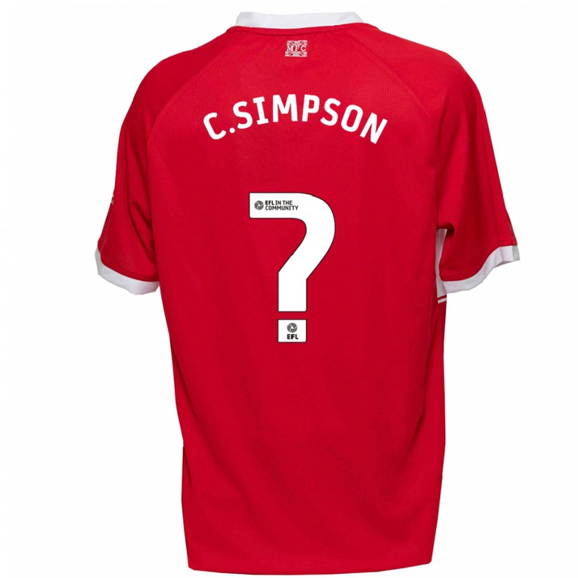 Danxen Hombre Camiseta Cameron Simpson #0 Rojo Blanco 1ª Equipación 2025/26 La Camisa México