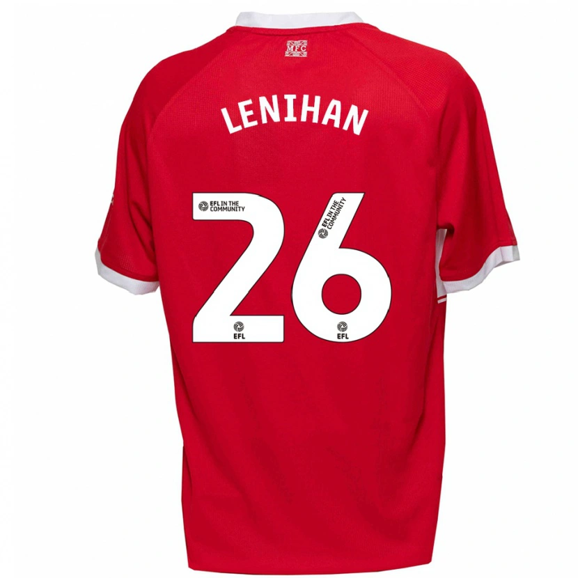 Danxen Hombre Camiseta Darragh Lenihan #26 Rojo Blanco 1ª Equipación 2025/26 La Camisa México