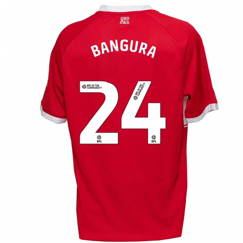 Danxen Hombre Camiseta Alex Bangura #24 Rojo Blanco 1ª Equipación 2025/26 La Camisa México