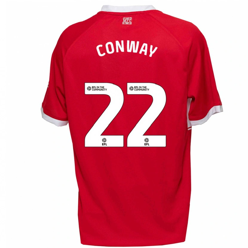 Danxen Hombre Camiseta Tommy Conway #22 Rojo Blanco 1ª Equipación 2025/26 La Camisa México