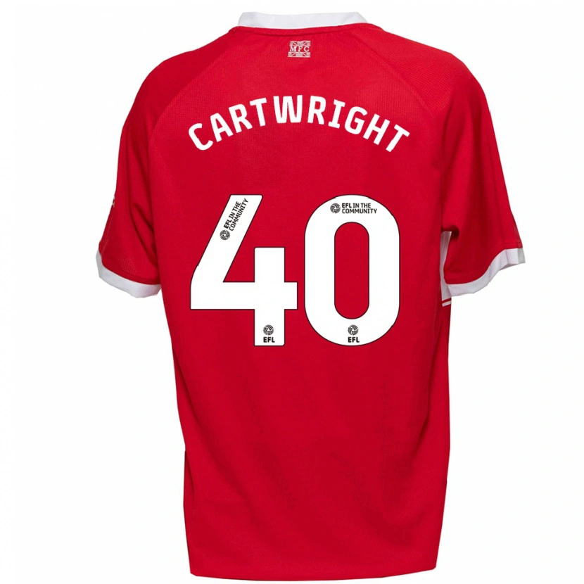 Danxen Hombre Camiseta Finlay Cartwright #40 Rojo Blanco 1ª Equipación 2025/26 La Camisa México