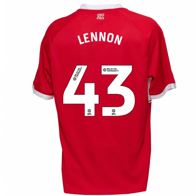 Danxen Hombre Camiseta Charlie Lennon #43 Rojo Blanco 1ª Equipación 2025/26 La Camisa México