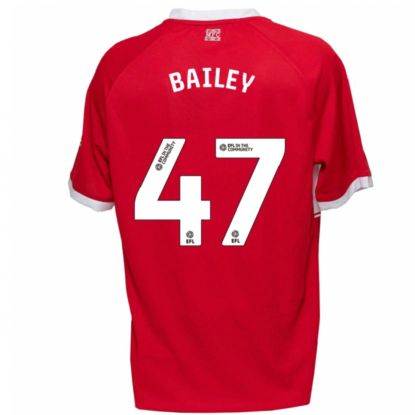 Danxen Hombre Camiseta Bailey Palmer #47 Rojo Blanco 1ª Equipación 2025/26 La Camisa México