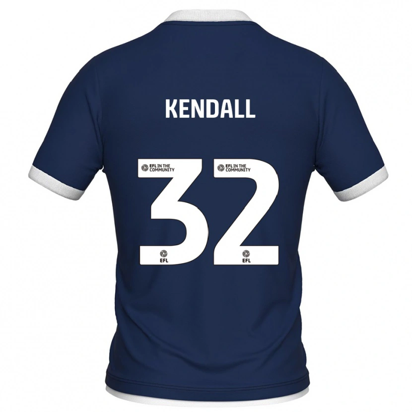 Danxen Hombre Camiseta Sheldon Kendall #32 Azul Marino Blanco 1ª Equipación 2025/26 La Camisa México