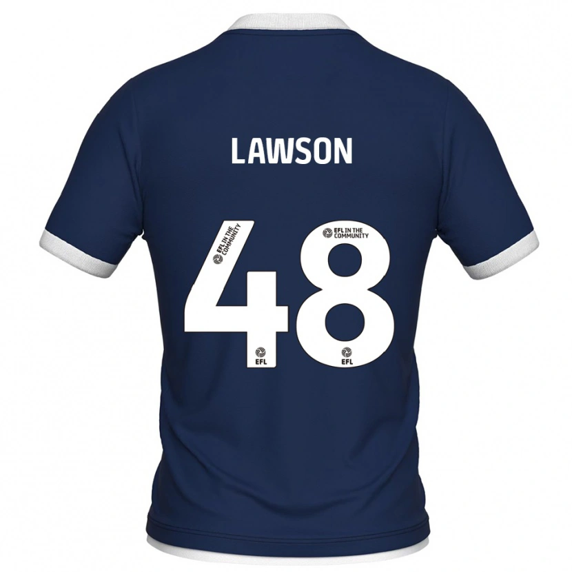 Danxen Hombre Camiseta Sha'mar Lawson #48 Azul Marino Blanco 1ª Equipación 2025/26 La Camisa México
