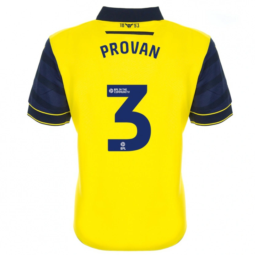 Danxen Hombre Camiseta Shelly Provan #3 Amarillo Azul Marino 1ª Equipación 2025/26 La Camisa México