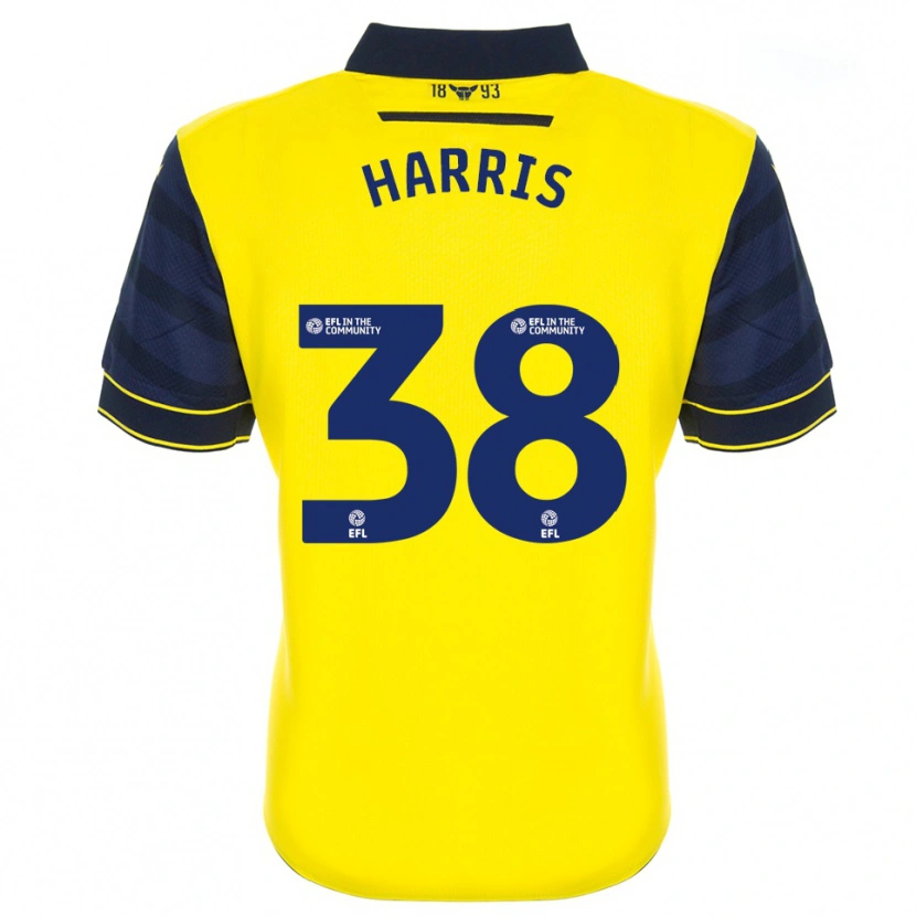 Danxen Hombre Camiseta Luke Harris #38 Amarillo Azul Marino 1ª Equipación 2025/26 La Camisa México
