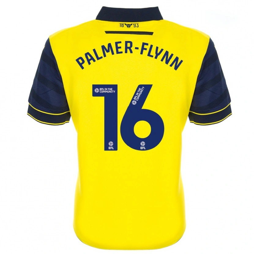 Danxen Hombre Camiseta Callum Palmer-Flynn #16 Amarillo Azul Marino 1ª Equipación 2025/26 La Camisa México