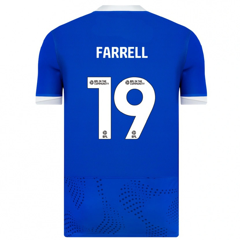 Danxen Hombre Camiseta Jacob Farrell #19 Azul Blanco 1ª Equipación 2025/26 La Camisa México