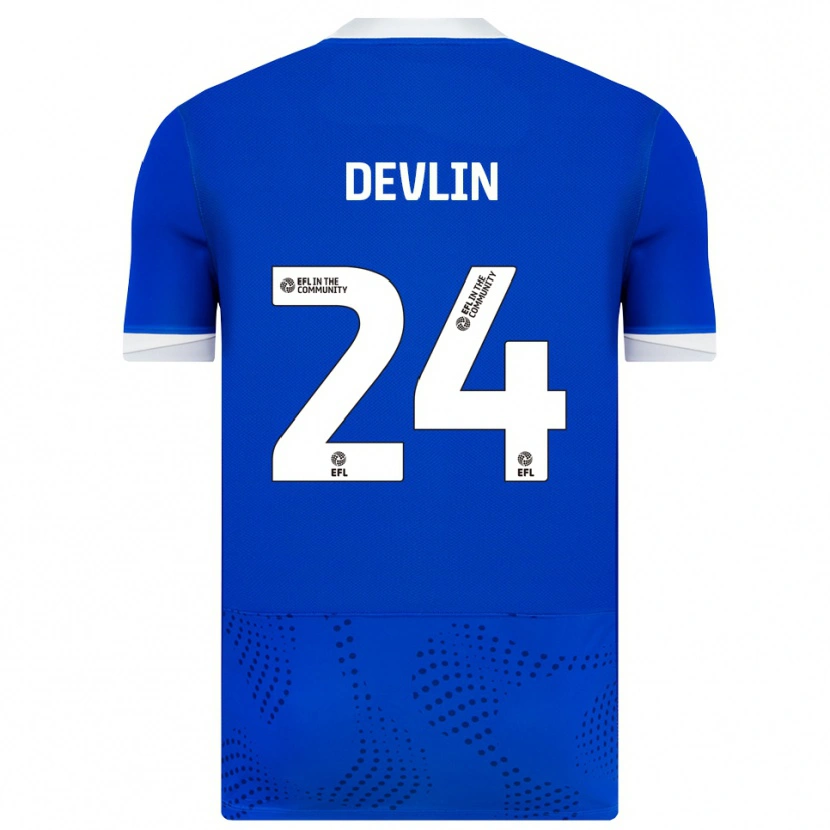 Danxen Hombre Camiseta Terry Devlin #24 Azul Blanco 1ª Equipación 2025/26 La Camisa México