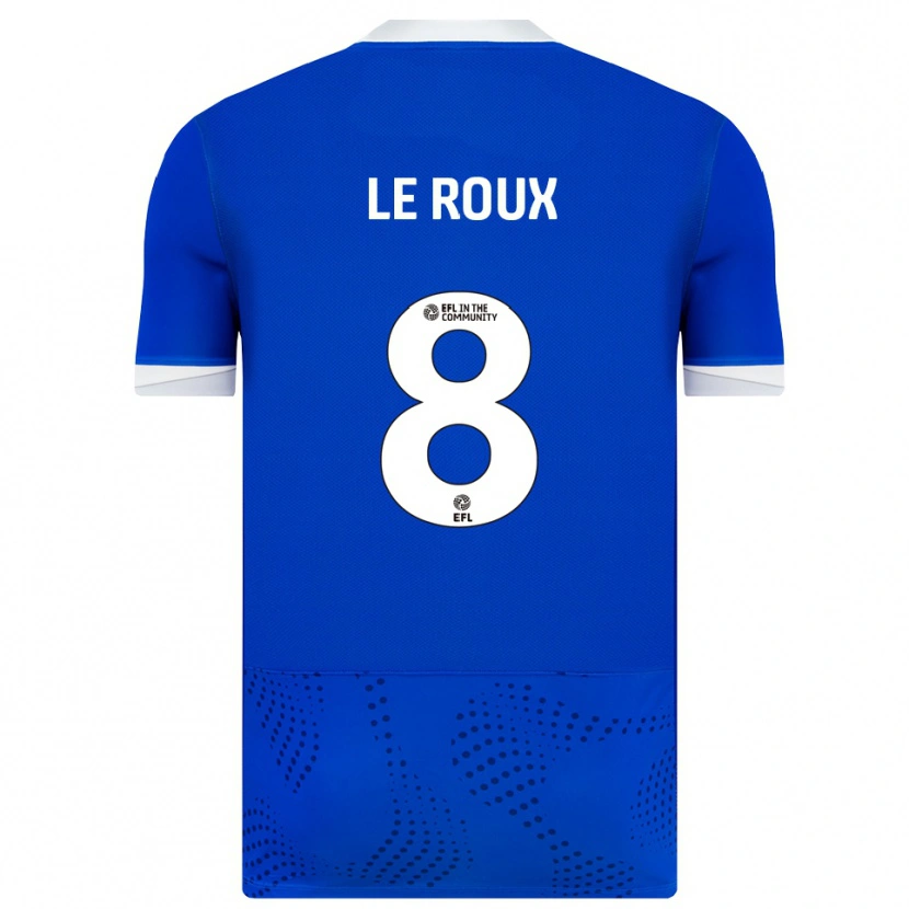 Danxen Hombre Camiseta Luke Le Roux #8 Azul Blanco 1ª Equipación 2025/26 La Camisa México