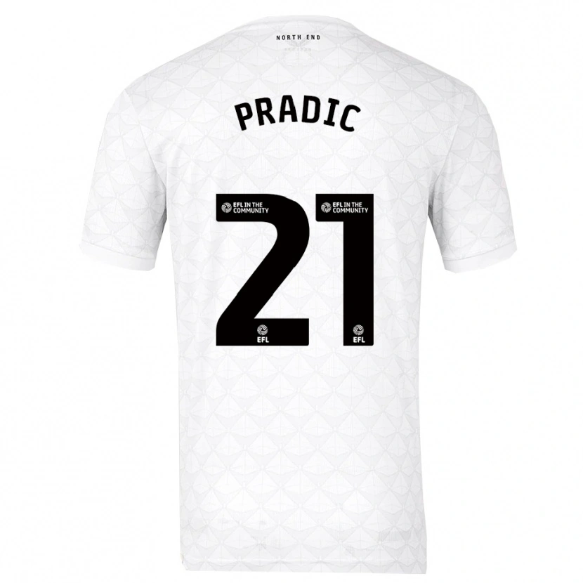 Danxen Hombre Camiseta James Pradic #21 Blanco Rojo 1ª Equipación 2025/26 La Camisa México