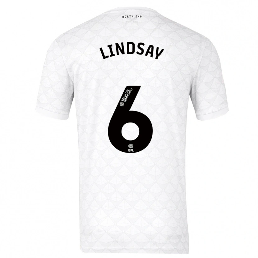 Danxen Hombre Camiseta Liam Lindsay #6 Blanco Rojo 1ª Equipación 2025/26 La Camisa México