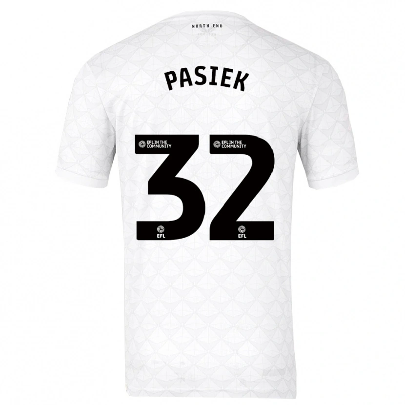 Danxen Hombre Camiseta Kacper Pasiek #32 Blanco Rojo 1ª Equipación 2025/26 La Camisa México
