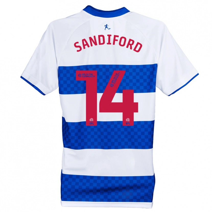 Danxen Hombre Camiseta Shaquille Sandiford #14 Azul Blanco 1ª Equipación 2025/26 La Camisa México