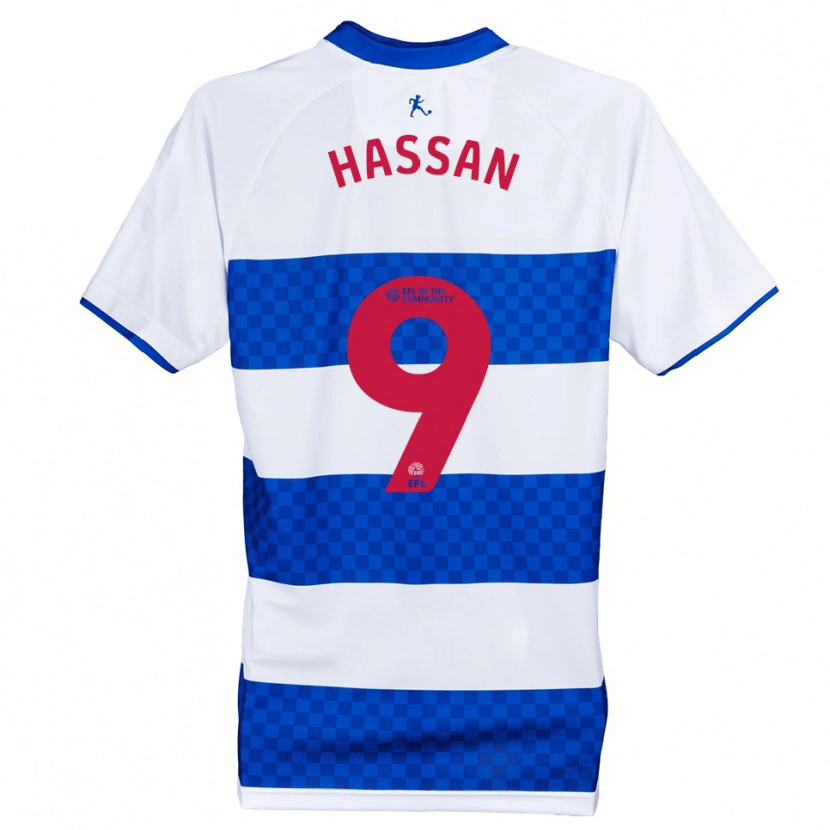 Danxen Hombre Camiseta Ridwan Hassan #9 Azul Blanco 1ª Equipación 2025/26 La Camisa México