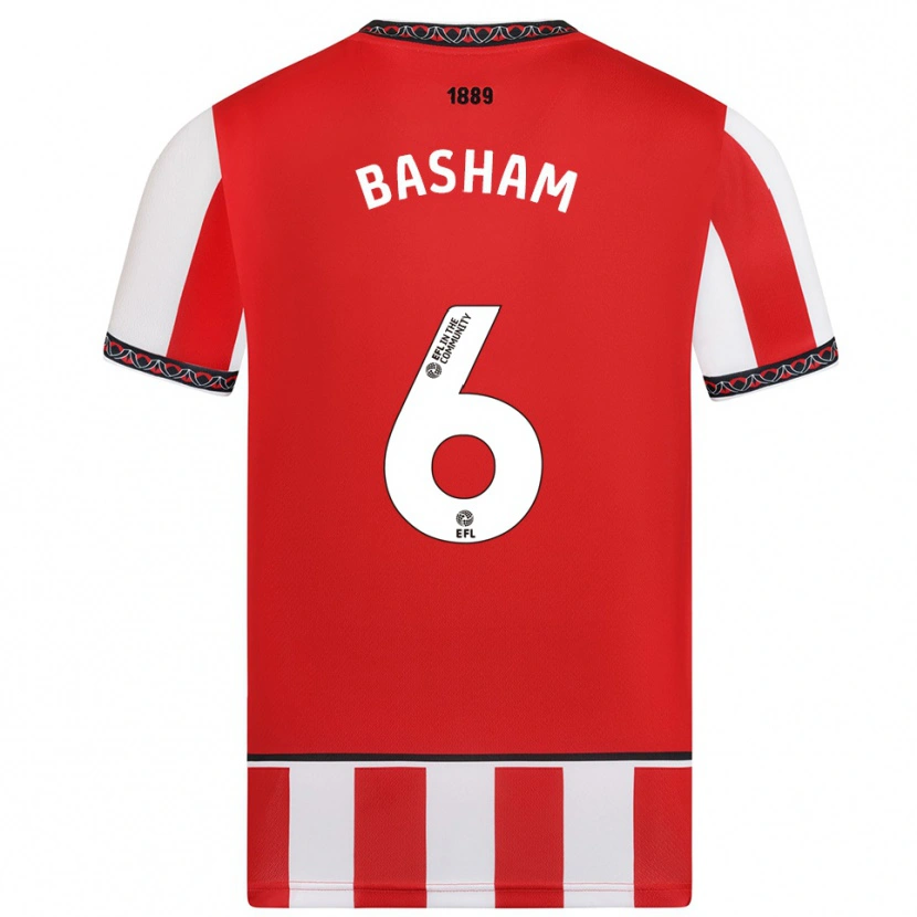 Danxen Hombre Camiseta Chris Basham #6 Rojo Blanco 1ª Equipación 2025/26 La Camisa México
