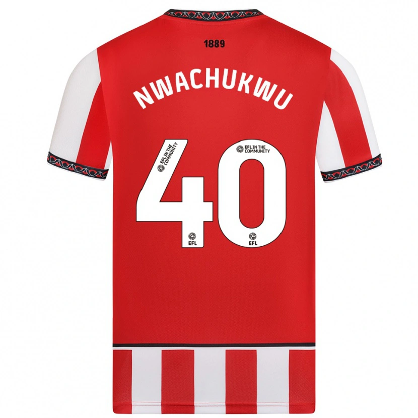 Danxen Hombre Camiseta Christian Nwachukwu #40 Rojo Blanco 1ª Equipación 2025/26 La Camisa México