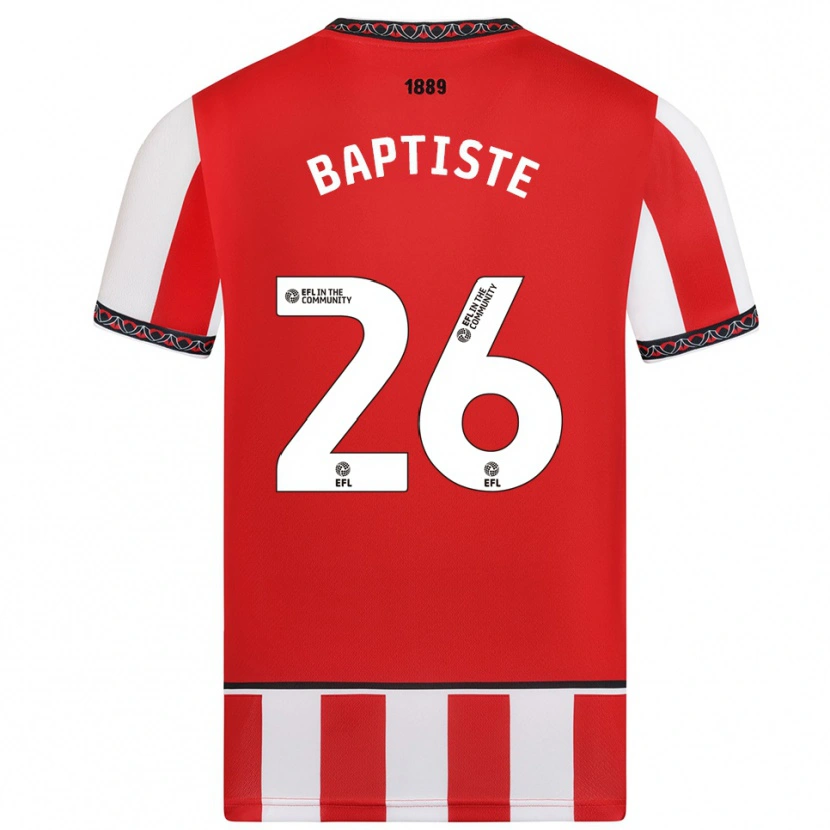 Danxen Hombre Camiseta Jamal Baptiste #26 Rojo Blanco 1ª Equipación 2025/26 La Camisa México