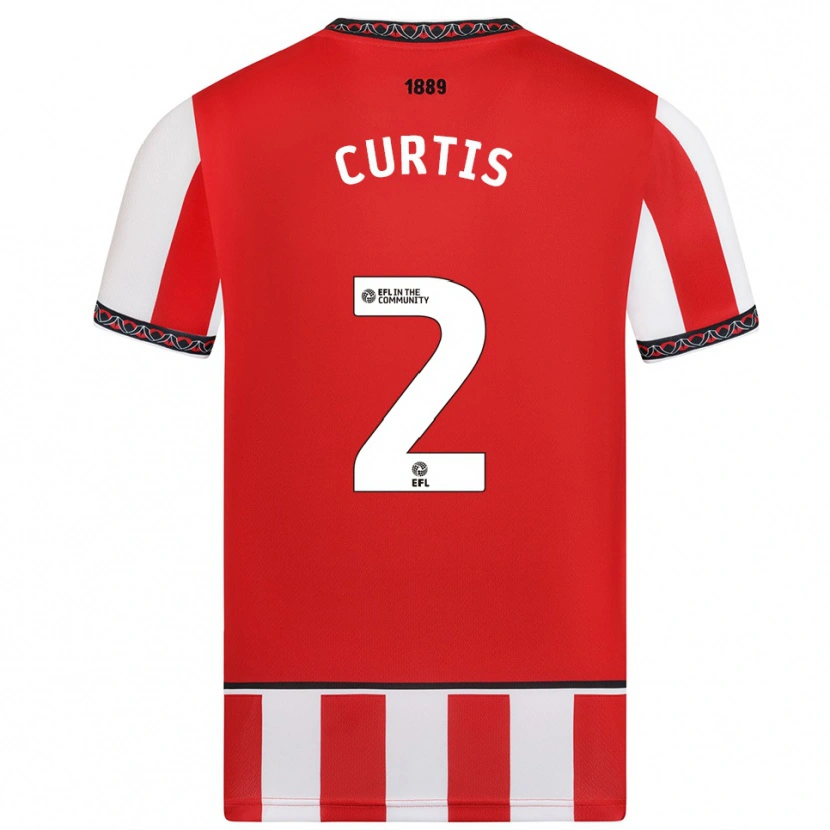 Danxen Hombre Camiseta Sam Curtis #2 Rojo Blanco 1ª Equipación 2025/26 La Camisa México