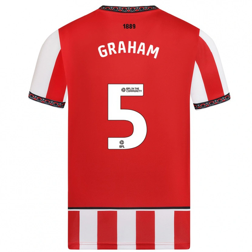 Danxen Hombre Camiseta Molly Graham #5 Rojo Blanco 1ª Equipación 2025/26 La Camisa México