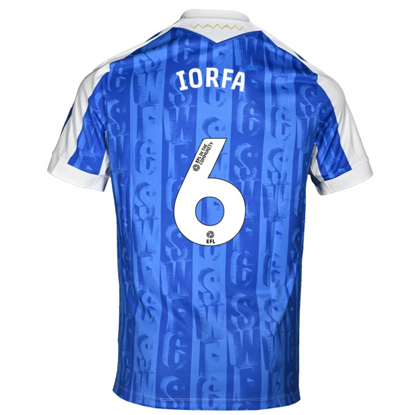 Danxen Hombre Camiseta Dominic Iorfa #6 Azul Blanco 1ª Equipación 2025/26 La Camisa México