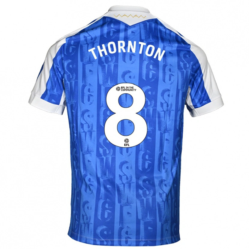 Danxen Hombre Camiseta Jarvis Thornton #8 Azul Blanco 1ª Equipación 2025/26 La Camisa México