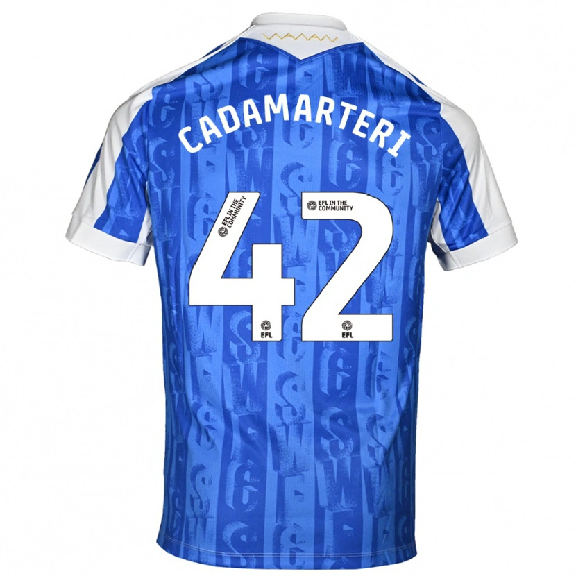 Danxen Hombre Camiseta Bailey Cadamarteri #42 Azul Blanco 1ª Equipación 2025/26 La Camisa México
