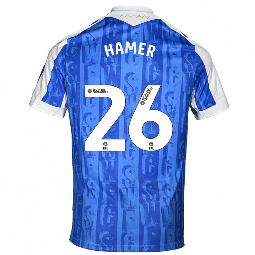 Danxen Hombre Camiseta Ben Hamer #26 Azul Blanco 1ª Equipación 2025/26 La Camisa México