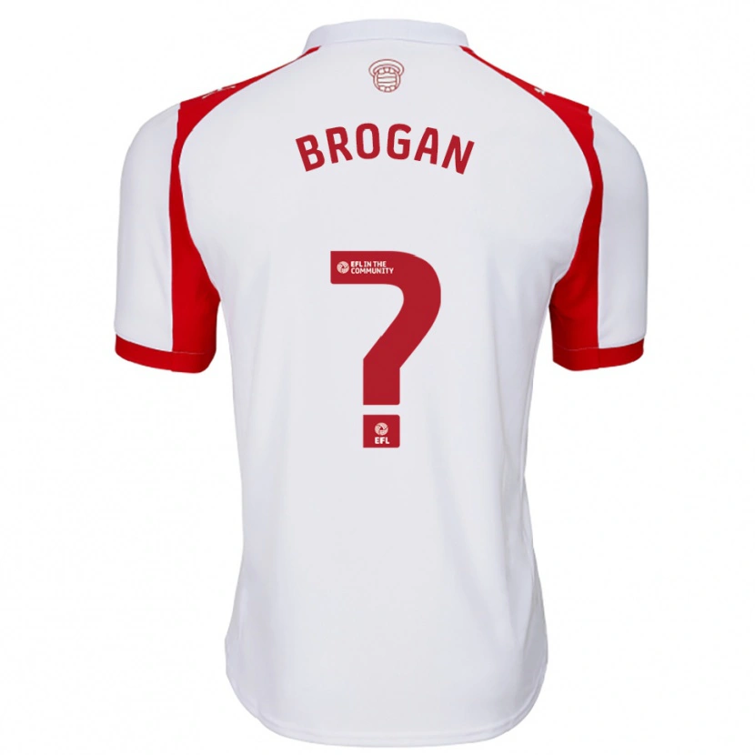 Danxen Hombre Camiseta Adam Brogan #0 Blanco Rojo 1ª Equipación 2025/26 La Camisa México