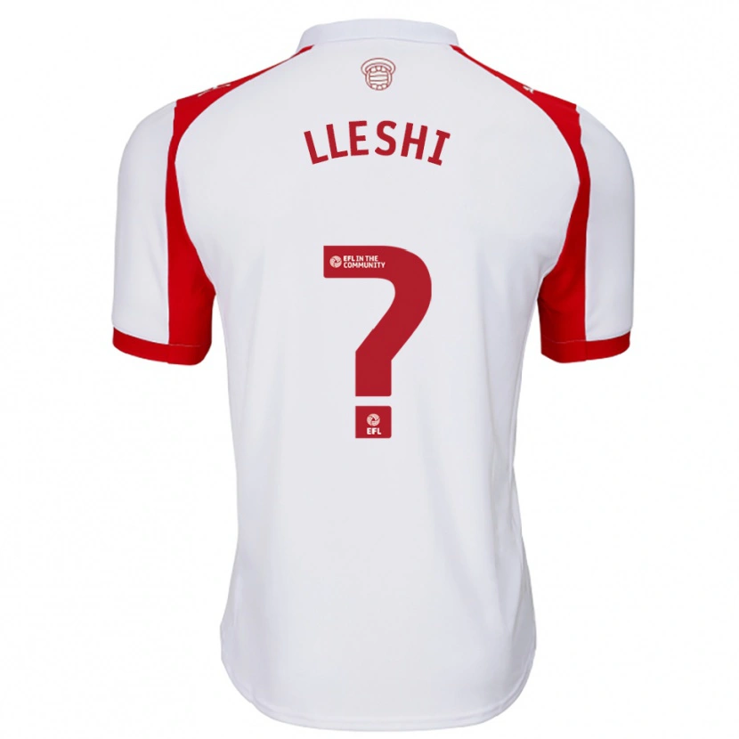 Danxen Hombre Camiseta Henri Lleshi #0 Blanco Rojo 1ª Equipación 2025/26 La Camisa México