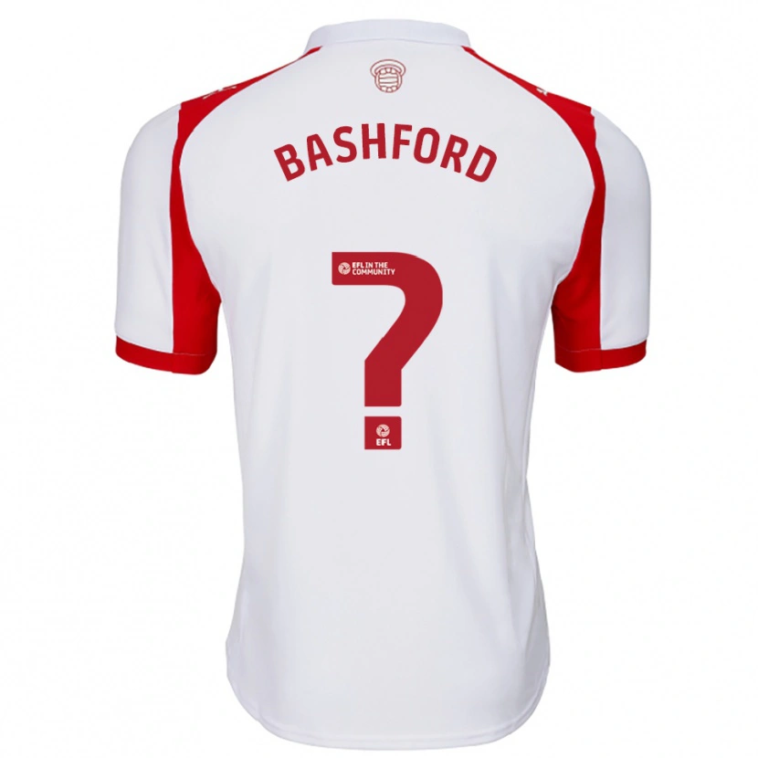 Danxen Hombre Camiseta Mary Bashford #0 Blanco Rojo 1ª Equipación 2025/26 La Camisa México