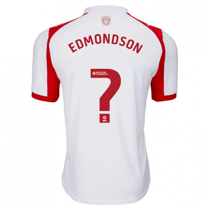 Danxen Hombre Camiseta Tyler Edmondson #0 Blanco Rojo 1ª Equipación 2025/26 La Camisa México