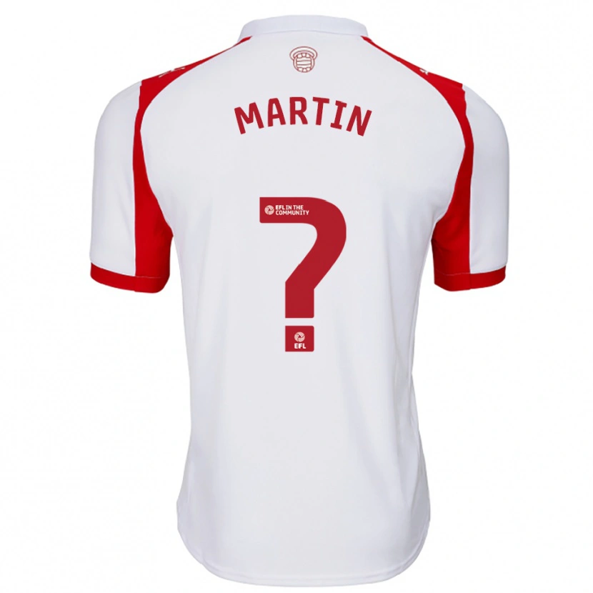 Danxen Hombre Camiseta James Martin #0 Blanco Rojo 1ª Equipación 2025/26 La Camisa México