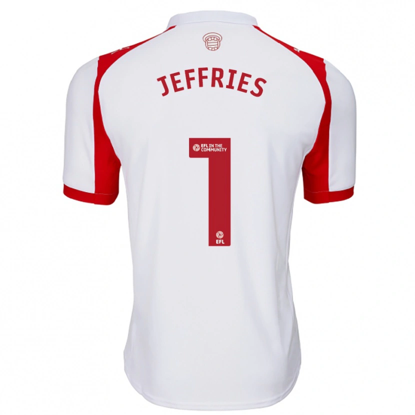 Danxen Hombre Camiseta Josh Jeffries #1 Blanco Rojo 1ª Equipación 2025/26 La Camisa México