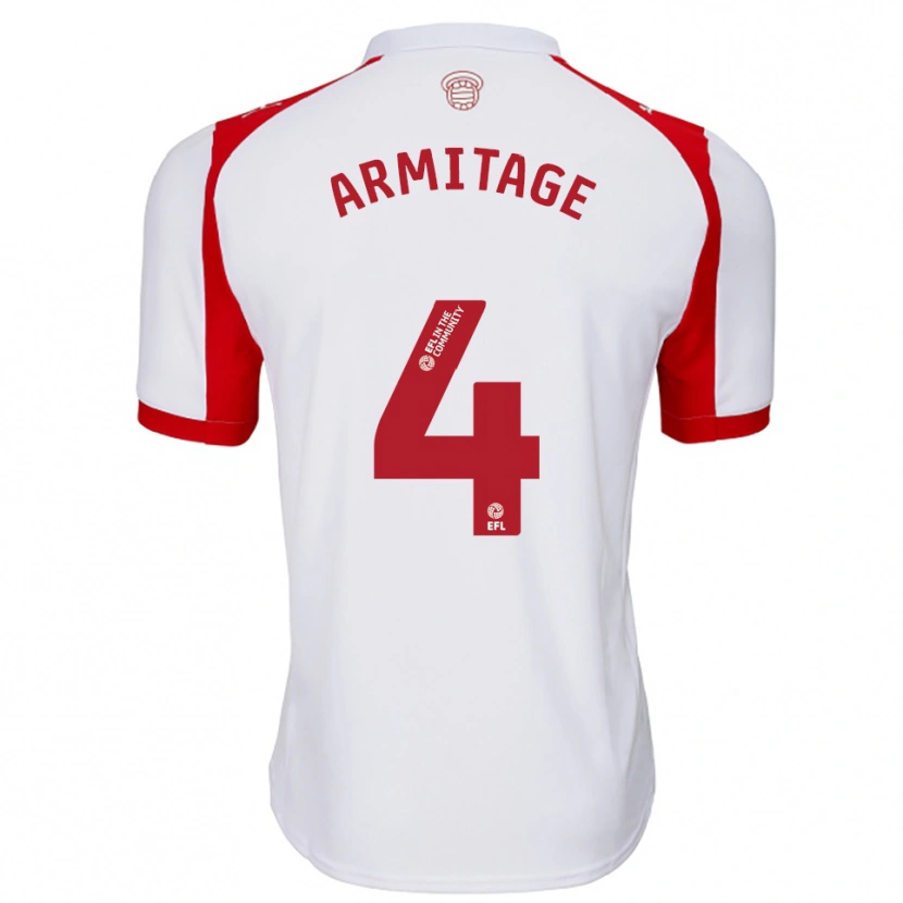 Danxen Hombre Camiseta Will Armitage #4 Blanco Rojo 1ª Equipación 2025/26 La Camisa México