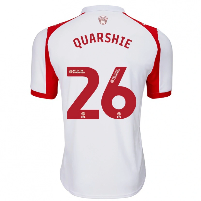 Danxen Hombre Camiseta Joshua Quarshie #26 Blanco Rojo 1ª Equipación 2025/26 La Camisa México
