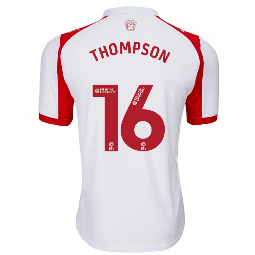 Danxen Hombre Camiseta Emma Thompson #16 Blanco Rojo 1ª Equipación 2025/26 La Camisa México