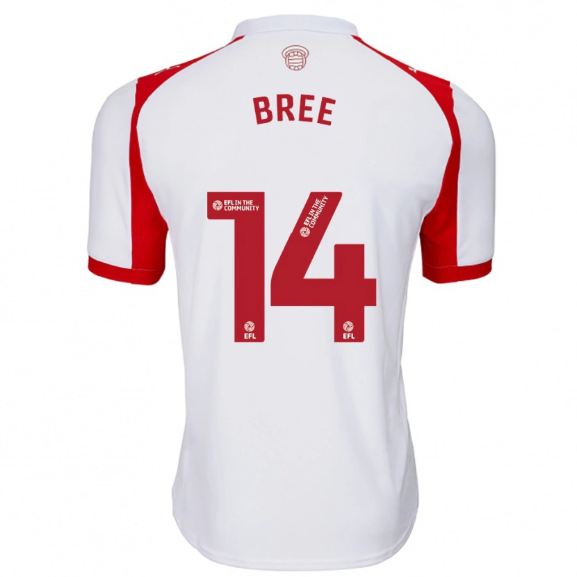 Danxen Hombre Camiseta James Bree #14 Blanco Rojo 1ª Equipación 2025/26 La Camisa México